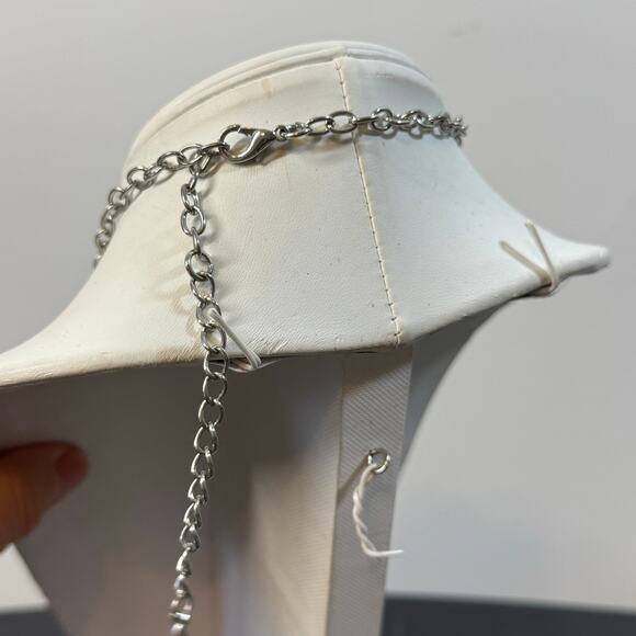 Matching Necklace Earrings Set Turquoise Yellow Stone Statement Silver Closure - Picture 9 of 9